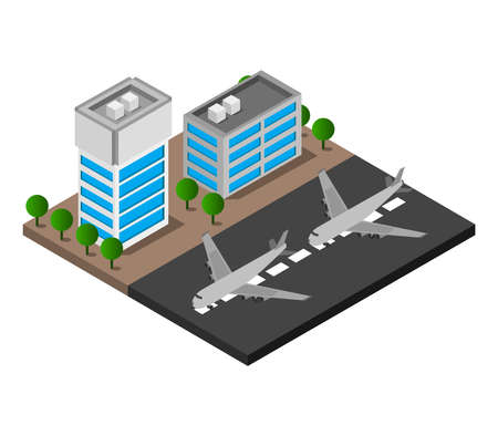 isometric airportのイラスト素材