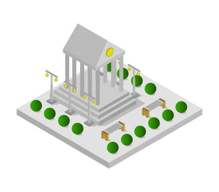 isometric bankのイラスト素材