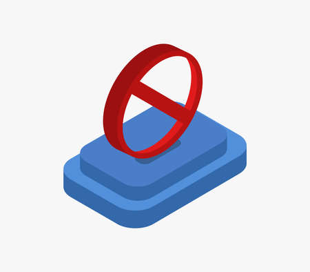 isometric banのイラスト素材