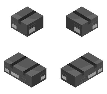 isometric boxのイラスト素材
