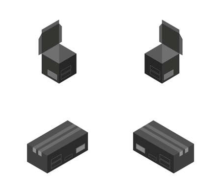 isometric boxのイラスト素材