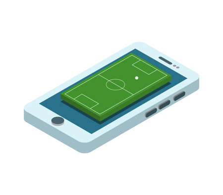 isometric online soccer matchのイラスト素材