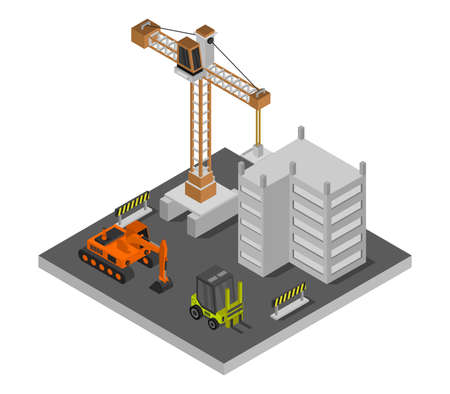 building isometric houseのイラスト素材