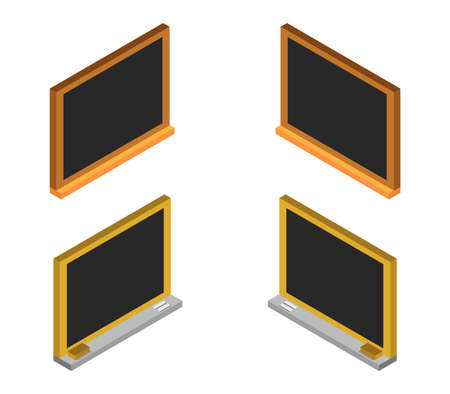 isometric school blackboardのイラスト素材