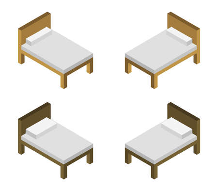 isometric bedのイラスト素材