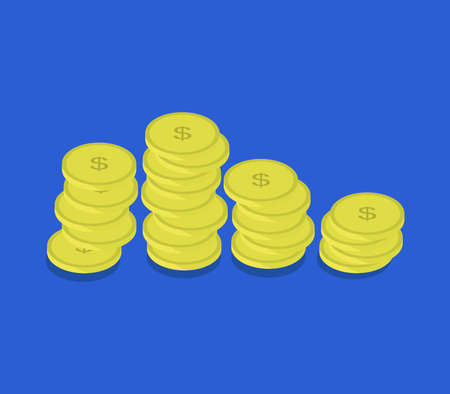 isometric money illustrationのイラスト素材