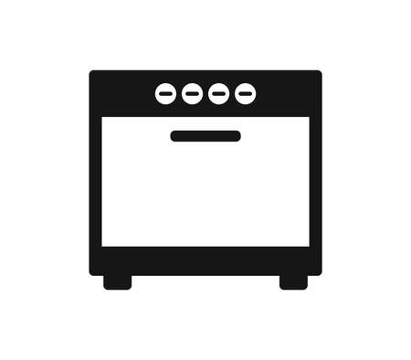 black and white oven illustrationのイラスト素材