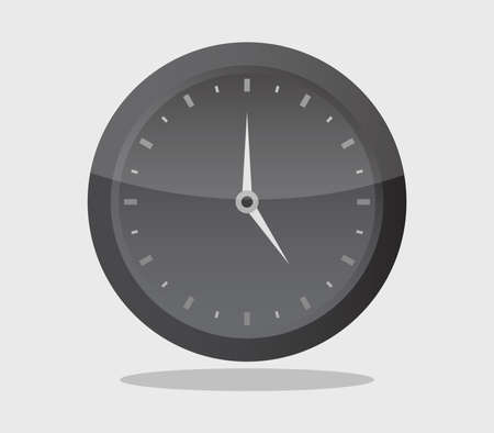 Dark grey clock illustrationのイラスト素材