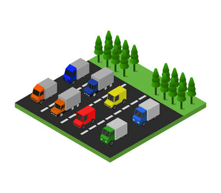 isometric parkingのイラスト素材
