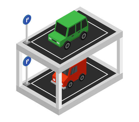 isometric parkingのイラスト素材