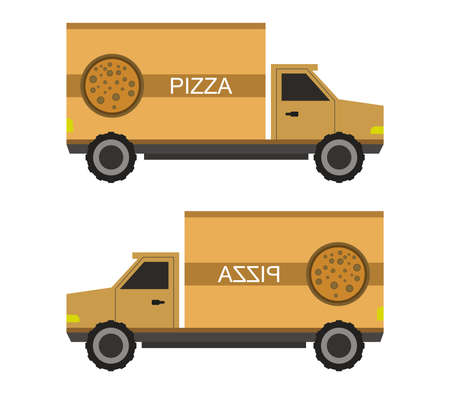 pizza truckのイラスト素材