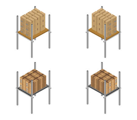 warehouse shelfのイラスト素材