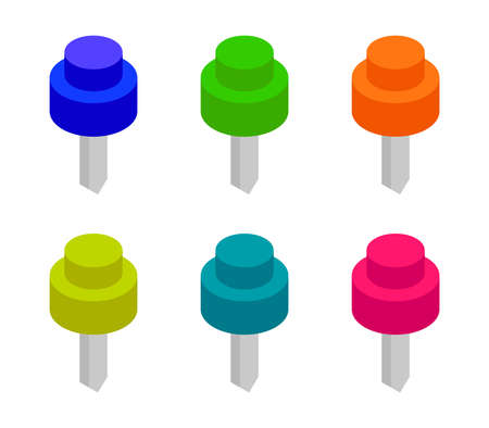 isometric push pinのイラスト素材