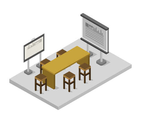 conference room isometricのイラスト素材
