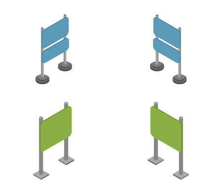 isometric signboardのイラスト素材