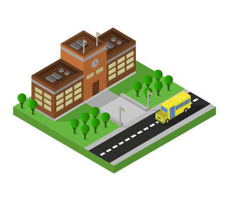 isometric schoolのイラスト素材