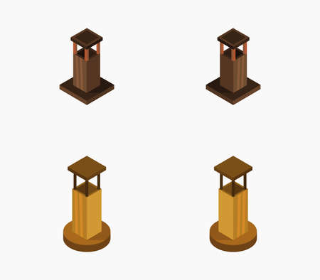 isometric fireplaceのイラスト素材