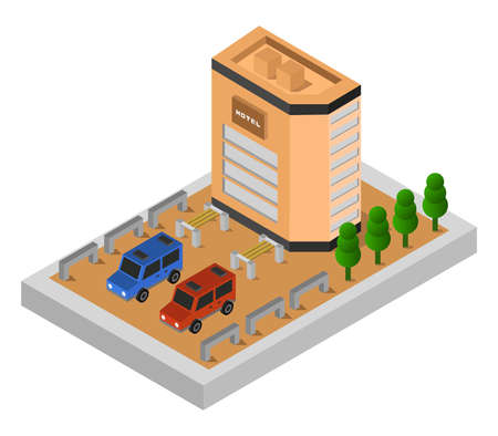 isometric hotelのイラスト素材