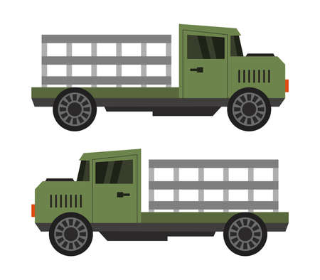 Green truck illustrationのイラスト素材