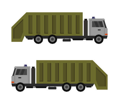 garbage truck illustrationのイラスト素材