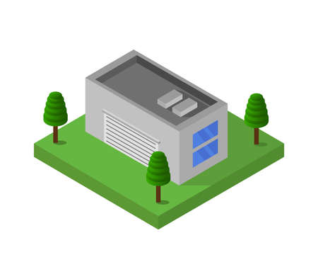 isometric garageのイラスト素材
