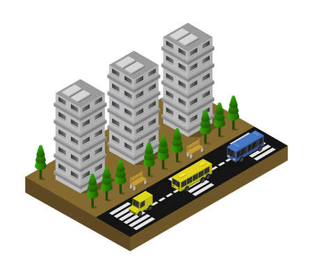 isometric skyscraperのイラスト素材