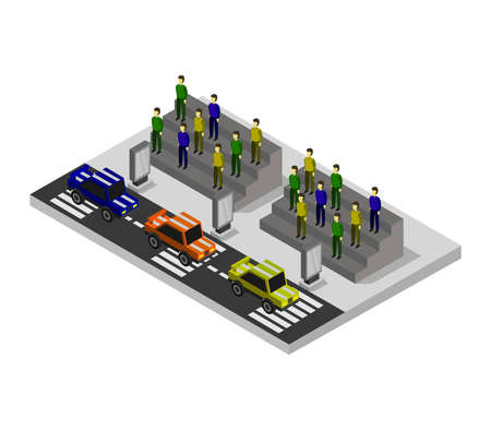 isometric car racingのイラスト素材