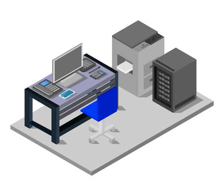 isometric office room