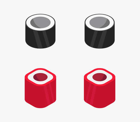 isometric sushiのイラスト素材