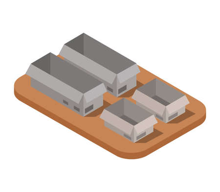 table with isometric boxのイラスト素材