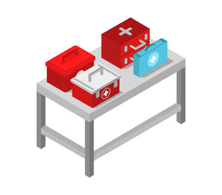 isometric medical tableのイラスト素材