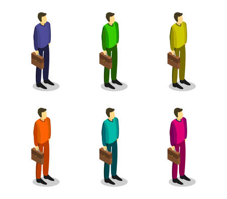 isometric businessmanのイラスト素材