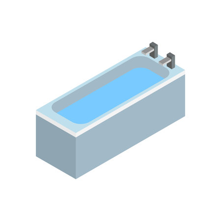 Bathtub icon in isometric 3d style on a white backgroundのイラスト素材