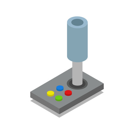Joystick icon in isometric 3d style on a white backgroundのイラスト素材