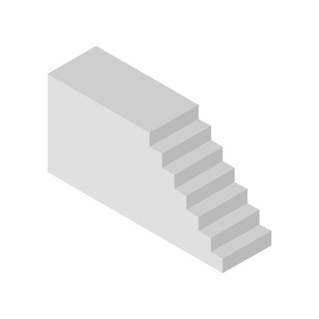 Stairs icon in isometric 3d style on a white backgroundのイラスト素材