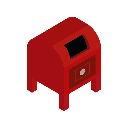 Mailbox icon in isometric 3d style on a white backgroundのイラスト素材