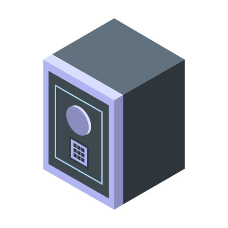 Bank safe icon in isometric 3d style on a white backgroundのイラスト素材