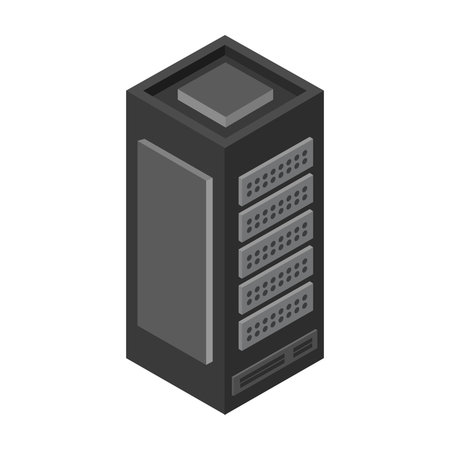Isolated object of server and hosting symbol. Collection of server and system stock symbols for web.のイラスト素材