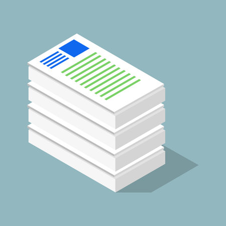 Stack of documents. Isometric 3d icon. Vector illustration.のイラスト素材
