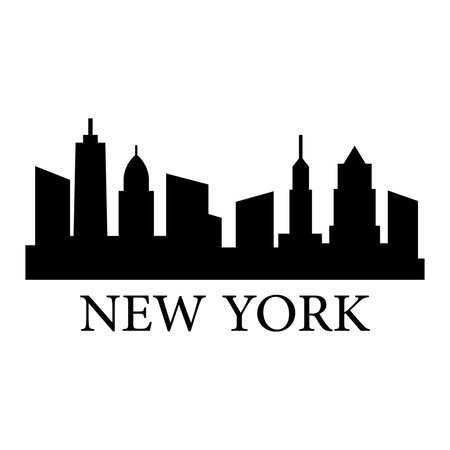 new york city skyline silhouette on white background. vector illustration.のイラスト素材