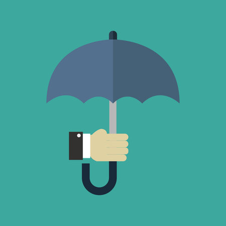 Umbrella in hand. Flat design vector illustration. EPS 10のイラスト素材