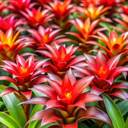Bromeliad in the garden, Thailand. (Bromeliad)の素材