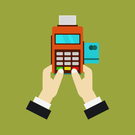 Payment terminal icon. Flat illustration of payment terminal icon for web designのイラスト素材