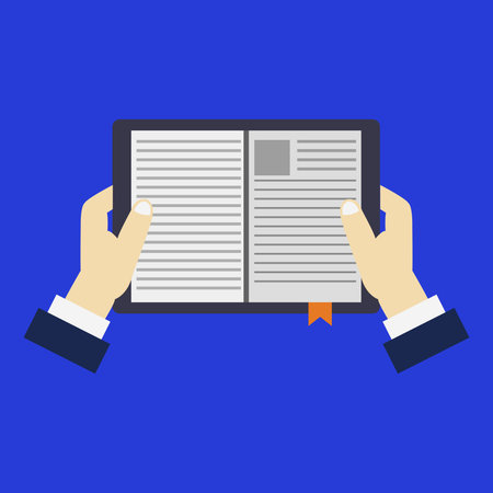 Reading book flat icon. Reading book vector illustration, eps 10のイラスト素材