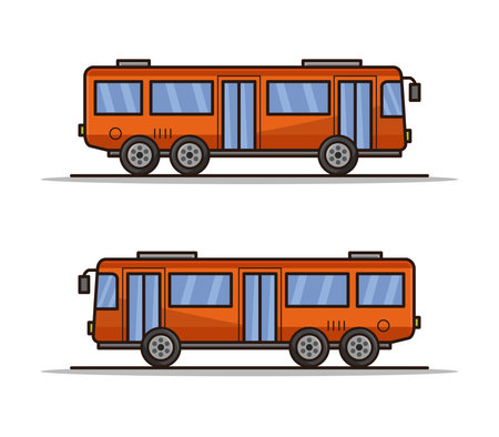 School bus icon. Flat illustration of school bus vector icon for web designのイラスト素材