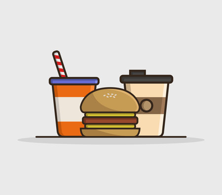 Sandwiches And Drinksのイラスト素材