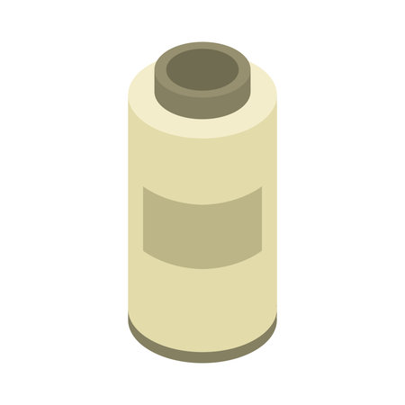 Isometric bottle of shampoo on a white background. Vector illustration.のイラスト素材