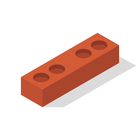 Brick icon in isometric 3d style on a white backgroundのイラスト素材