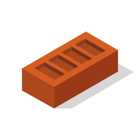 Brick icon in isometric 3d style on a white backgroundのイラスト素材