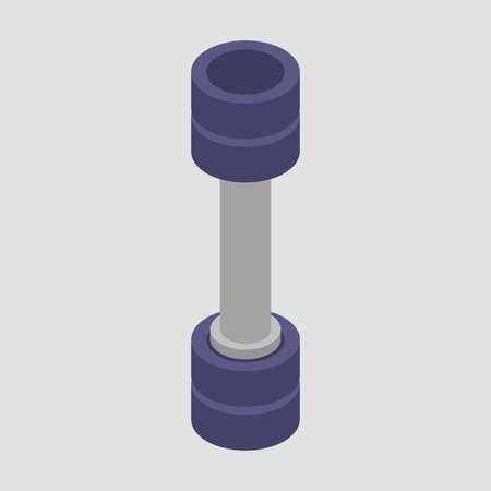 Dumbbell icon in isometric 3d style on gray backgroundのイラスト素材